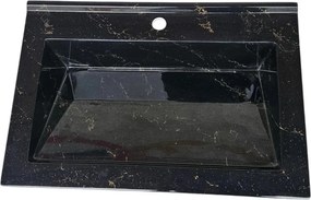 Lavoar(chiuveta) baie compozit granit, cu sifon ascuns, HouseXL LuxMarble, 61x47 cm, montaj pe blat sau masca, antibacterian, aspect marmurat