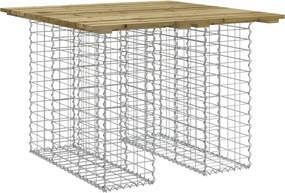 vidaXL Masă de grădină cu gabioane, 100x102x72 cm, lemn tratat de pin