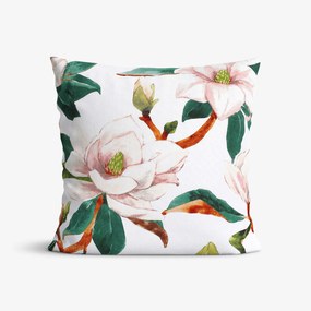 Goldea față de pernă 100% bumbac - magnolie cu frunze 45 x 45 cm