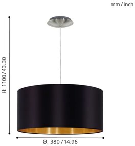 Lustră pe cablu Eglo 31599 MASERLO 1xE27/60W/230V