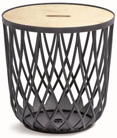 Cos universal cu capac din lemn, 20 l, lemn natural / antracit