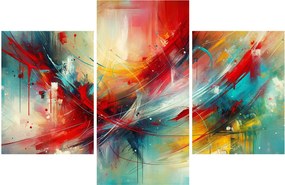 Tablou – Abstracție cu roșu (90x60 cm)