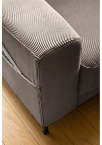 Fotoliu maro cu tapițerie din catifea reiată Lofty Lilly – Miuform