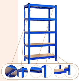 Raft cu capacitate mare HEAVY, max. 875kg, 90x40x180cm, albastru Monzana