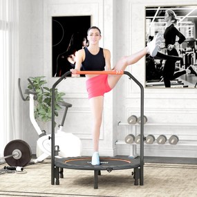 HOMCOM Trampolin Fitness Mini Pliabil de 45", cu Mâner Reglabil cu Spumă, Portocaliu | Aosom Romania