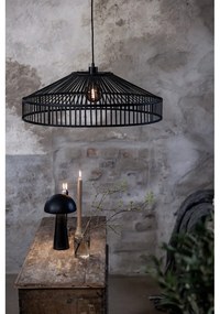 Lustră neagră cu abajur din bambus ø 70 cm Tapa – Markslöjd