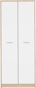 Dulap NEPO PLUS, alb/stejar sonoma, PAL, cu 2 usi, 80x55x197 cm