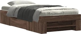 vidaXL Cadru pat fără saltea, stejar maro 75x190 cm lemn prelucrat
