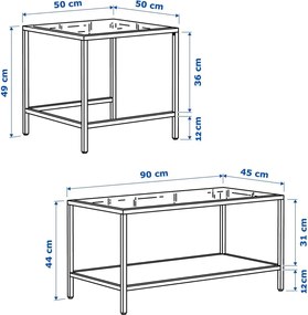 Masa de cafea Deco metal-sticla-auriu,Homs,seria D-710,0029