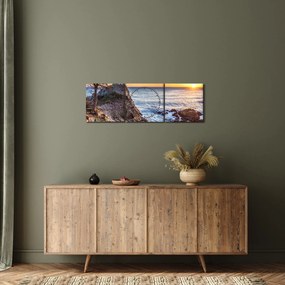 Tablou - Malul pacfic (cu ceas) (90x30 cm)