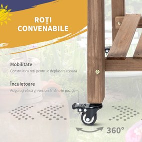 Outsunny Raised Garden Bed Planter Box w/ 8 Grow Grids, Storage Shelf &amp; Lockable Wheels | Aosom Romania