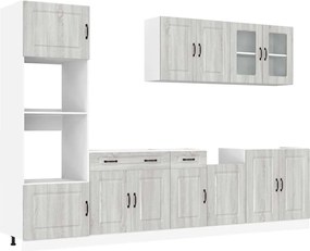 vidaXL Set de dulapuri de bucătărie 7 piese „Kalmar” lemn Sonoma gri