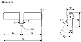 Inserție de construcție EP 40/45, nichel