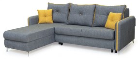 Coltar RAVIT extensibil, cu lada depozitare, colt interschimbabil, gri, 243x90x193 cm