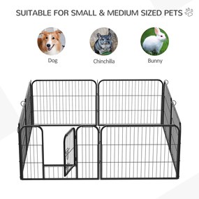 PawHut gard pentru animale, 8 piese, 80x60cm, negru | AOSOM RO