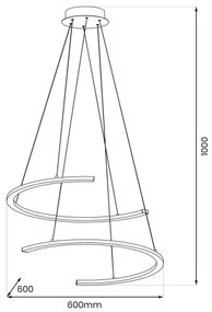 Lustră LED pe cablu DOUBLEMOON LED/30W/230V negru