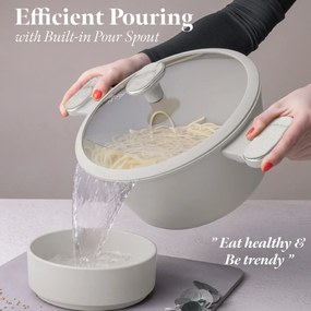 Set oale si tigai cu capace 15 piese Sahara Marble Berlinger Haus BH8401, crem, antiaderente, compatibile inductie