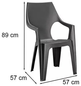 Set de mobilier de grădină Dante Balcony cu spătar înalt și masă Vigo, grafit