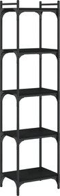 vidaXL Bibliotecă cu 5 niveluri, negru, 40x30x154 cm, lemn prelucrat