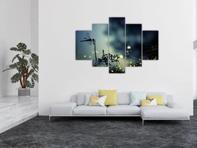 Tablou - Libelula în noaptea strălucitoare (150x105 cm)