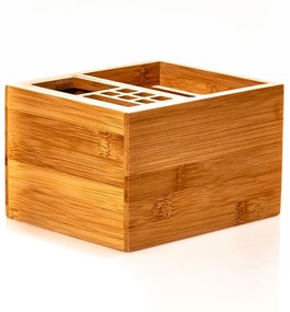 Organizator birou, cu 2 sertare extensibile, 15 × 9,5 × 12,5 cm, 100% bambus