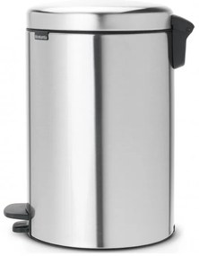 Coș cu pedală Brabantia NewIcon 649046, 20 l, închidere lină, bază antiderapantă, rezistent la amprente, Inox/Mate
