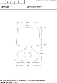 Lucide 47509/81/31 - Lampă de birou TOMEO 1xE14/40W/230V albă