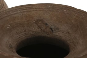 Vază cu finisaj natural stil oriental, 18x18x29 , din lemn ,"Surtido"