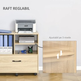 Vinsetto Mobilier Birou din Lemn cu Suport pentru Imprimantă, Design Elegant și Modern, Ideal pentru Birou Acasă | Aosom Romania