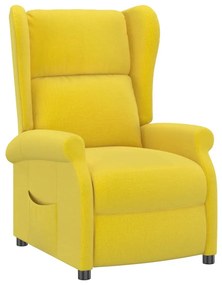 341700 vidaXL Fotoliu cu spătar rabatabil, galben deschis, textil