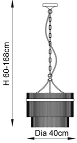 Lustră pe lanț Endon 99167 MARIETTA 3xE14/7W/230V alamă/transparent