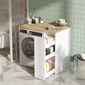 Dulap pentru mașină de spălat Saly White andWalnut