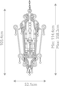 Quoizel QZ-MARQUETTE6-B - Candelabru cu lanț MARQUETTE 6xE14/60W/230V, bronz