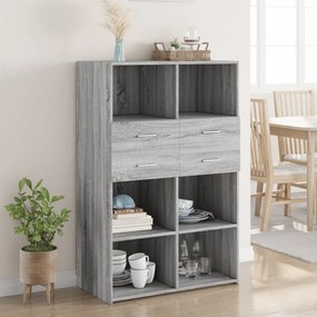 vidaXL Dulap înalt, gri sonoma, 80x42,5x124 cm, lemn prelucrat