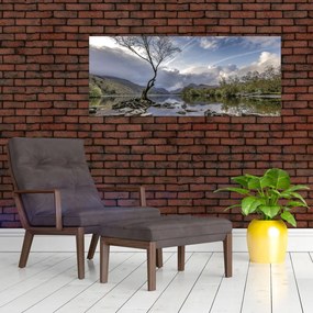Tablou cu râu și copac (120x50 cm)