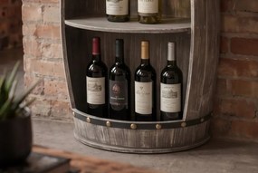 Raft Butoi suport pentru sticle Bodega 80cm pin natur