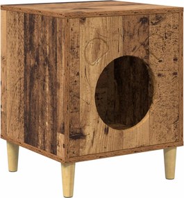 vidaXL Casa pentru pisici Lemn vechi 42,5 x 40 x 53 cm Lemn compozit