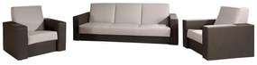 Set mobilier tapițat Providence 171Cutie de pat, Piele eco + Tapiterie, Picioare: Plastic, Lemn