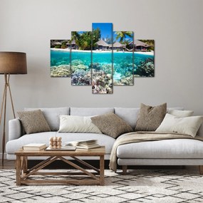 Tablou cu plaja pe insulă tropicală (150x105 cm)