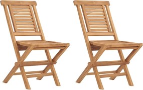 vidaXL Scaune de grădină pliante, 2 buc, 47x63x90 cm, lemn masiv tec