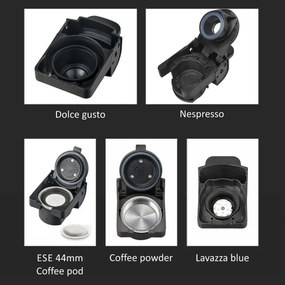 La mâna a doua: Espressor cafea macinata si capsule 8in1 Oliver Voltz OV51171M8R, 1450W, 19 bar, Alb/Auriu