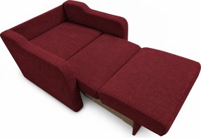 Fotoliu SAMY extensibil, cu lada de depozitare, stofa, rosu , cadru metalic, 103x100x92 Stofa, Rosu