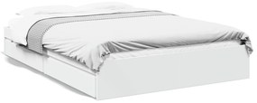 3280643 vidaXL Cadru de pat cu sertare, alb, 160x200 cm, lemn prelucrat