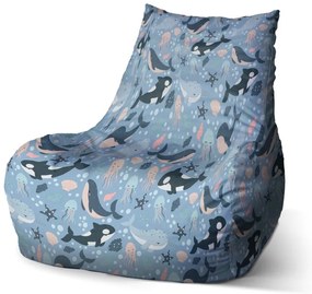 Sac de șezut Bean lume marină pentru copii - pentru copii, albastru