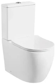 Set vas wc stativ rimless Foglia Oslo cu rezervor si capac soft close inclus, alb lucios
