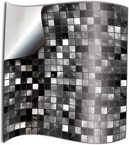 Tapet Decals, 24 bucati, vinil, alb/negru, 15 x 15 cm