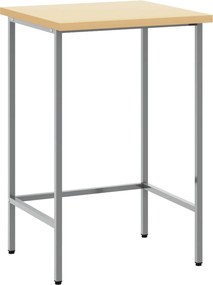 vidaXL Masă de colț Manual Gri 55 x 55 x 85 cm Oțel și lemn ingineresc