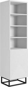 Bibliotecă Asha 50 cm pe soclu de metal - alb mat