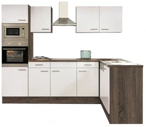 Corp de bucătărie de colț Yorki 280, corp din stejar Yorki, cu față alb satinat