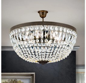 Lustră de cristal pe tijă Orion DL 7-542/6 ARILA 6xE27/60W/230V d. 60 cm maro/patină